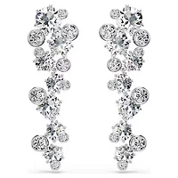 Constella drop earrings Mixed cuts, White, Rhodium plated 5732252