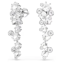 Constella drop earrings Mixed cuts, White, Rhodium plated 5732252