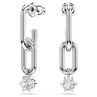 Swarovski Constella drop earrings Round cut, White, Rhodium plated 5728584