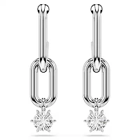 Swarovski Constella drop earrings Round cut, White, Rhodium plated 5728584