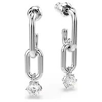 Swarovski Constella drop earrings Round cut, White, Rhodium plated 5728584