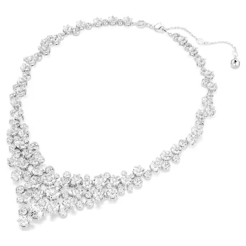 Constella necklace Mixed cuts, Clasp, White, Rhodium plated 5732249
