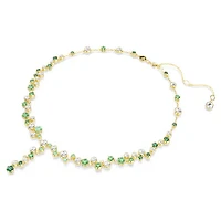 Swarovski Constella Y necklace Mixed cuts, Green, Gold-tone plated 5722474