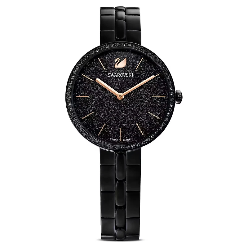 Swarovski - Cosmopolitan watch, Swiss Made, Metal bracelet, Black, Black finish 5547646