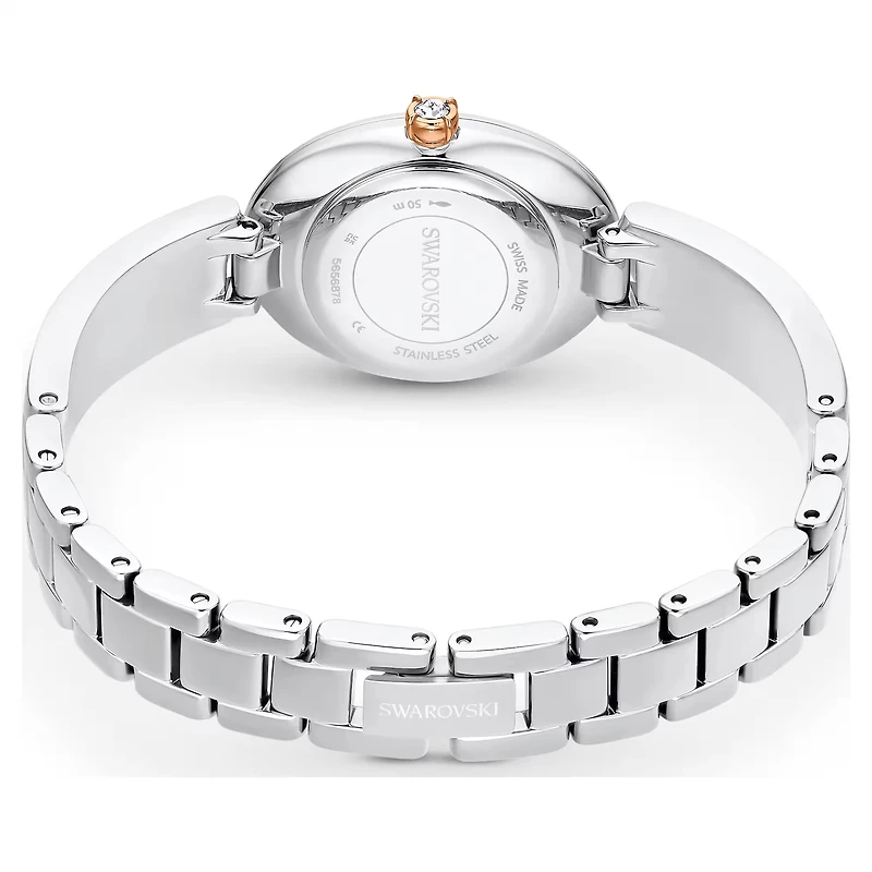 Swarovski Crystal Rock Oval watch, Swiss Made, Crystal bracelet, White, Stainless steel 5656878