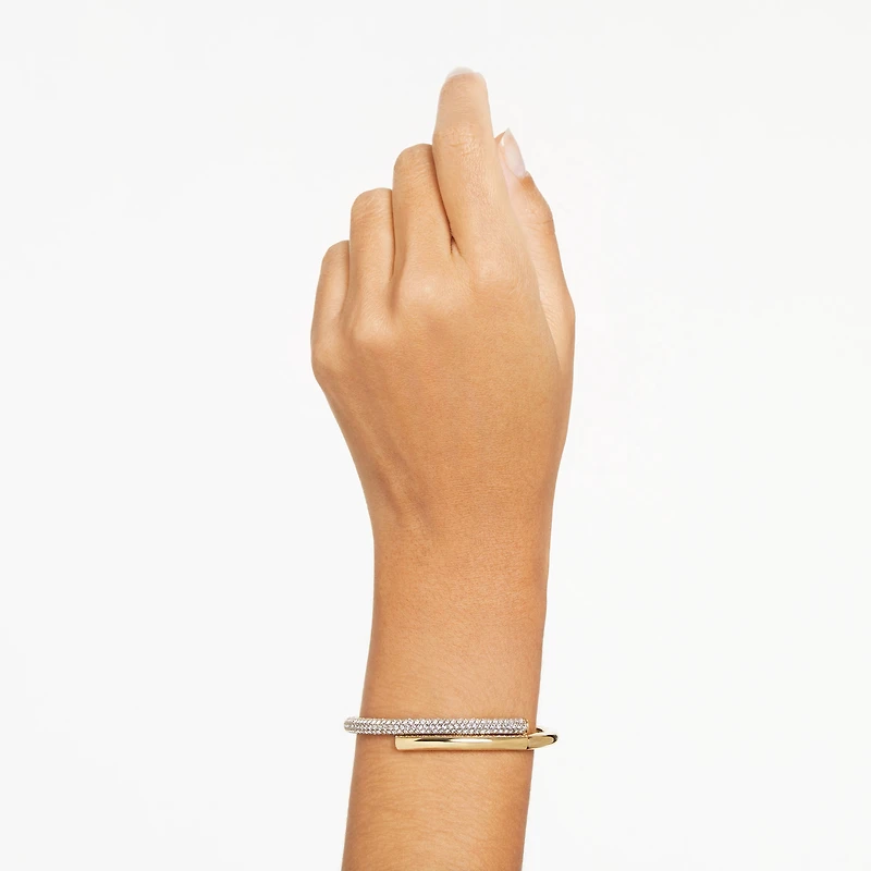 Swarovski - Dextera bangle, Magnetic closure, White, Gold-tone plated - 5669498