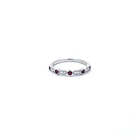 14K White Gold Ruby and Diamond Ring