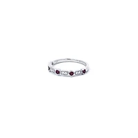 14K White Gold Ruby and Diamond Ring