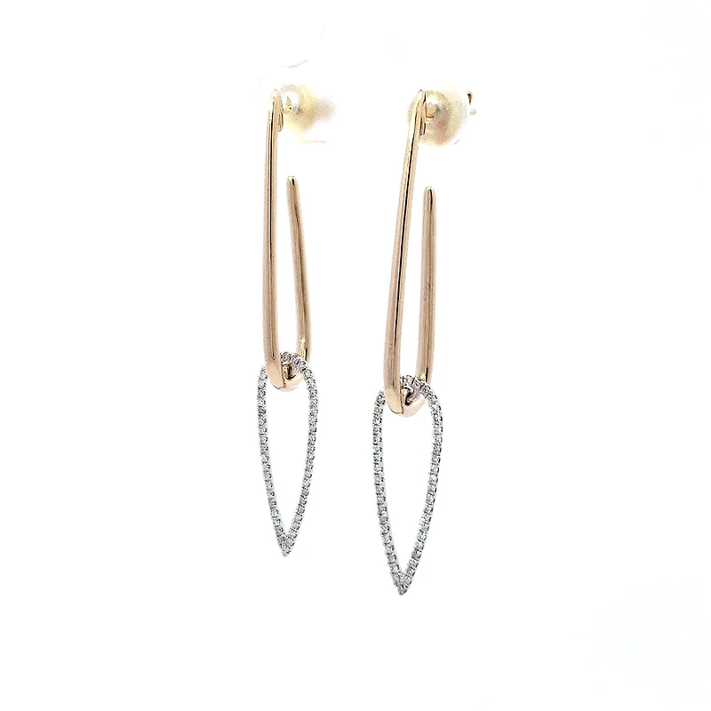 14K Yellow and White Gold 0.28 cttw Diamond Earrings