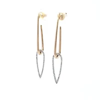 14K Yellow and White Gold 0.28 cttw Diamond Earrings