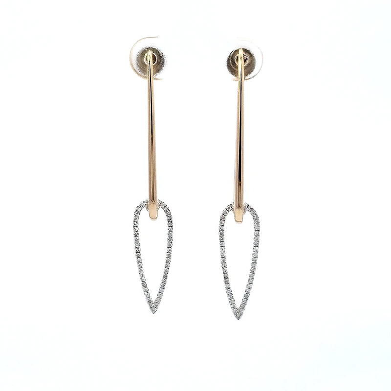 14K Yellow and White Gold 0.28 cttw Diamond Earrings