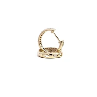 14K Yellow Gold cttw Diamond Hoop Earrings