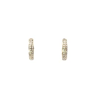 14K Yellow Gold cttw Diamond Hoop Earrings