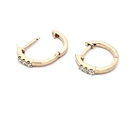 14K Yellow Gold 0.08 cttw Diamond Hoop Earrings