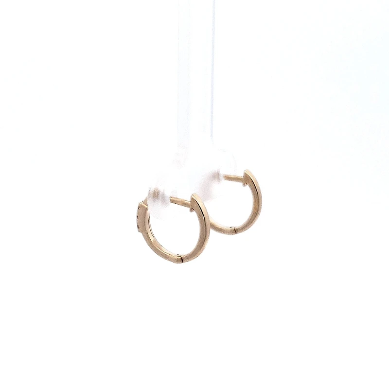 14K Yellow Gold 0.08 cttw Diamond Hoop Earrings