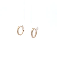 14K Yellow Gold 0.08 cttw Diamond Hoop Earrings
