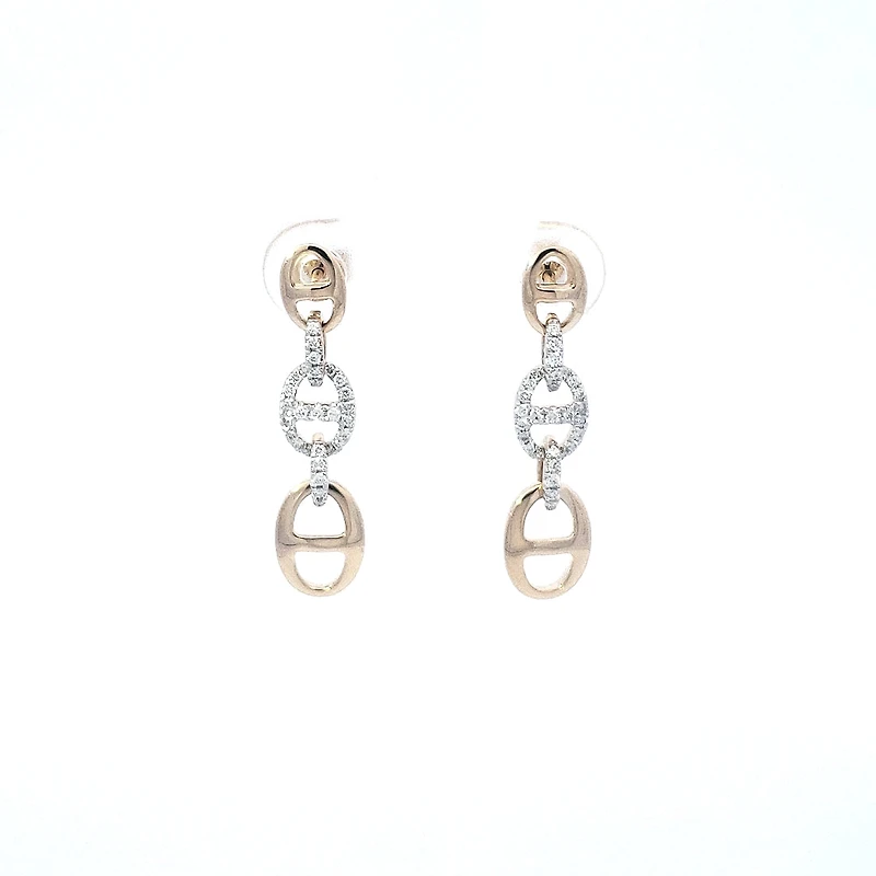 14K Yellow Gold 0.21 cttw Diamond Dangle Earring