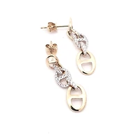 14K Yellow Gold 0.21 cttw Diamond Dangle Earring