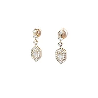 14K Yellow Gold 0.73 cttw Diamond Earrings