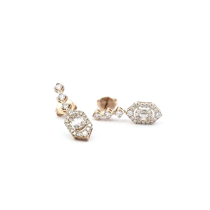 14K Yellow Gold 0.73 cttw Diamond Earrings