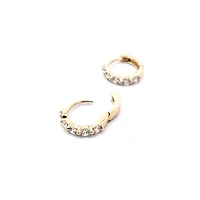 14K Yellow Gold 0.49 cttw Diamond Hoop Earrings