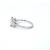 14K White gold 2.54Cttw Lab Grown Emerald Cut Diamond Engagement / Anniversary Ring With Hidden Halo - 7