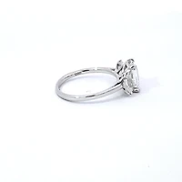 14K White gold 2.54Cttw Lab Grown Emerald Cut Diamond Engagement / Anniversary Ring With Hidden Halo - 7