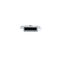 14K White Gold 0.24 Onyx & 0.06 cttw Diamond Ring