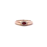 14K Rose Gold Marquise Ruby and Diamond Ring