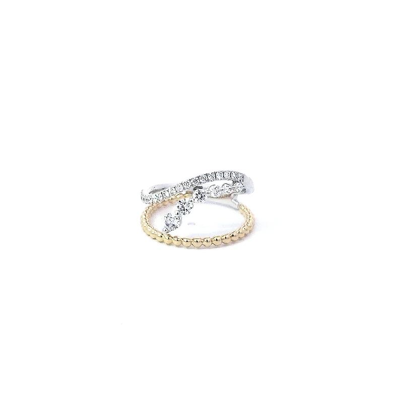 14K Yellow and White Gold cttw Diamond Ring