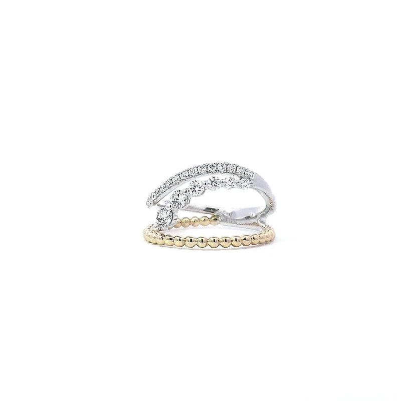 14K Yellow and White Gold cttw Diamond Ring