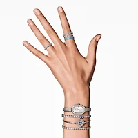 Swarovski - Hyperbola bangle, Heart, Blue, Rhodium plated - 5680393