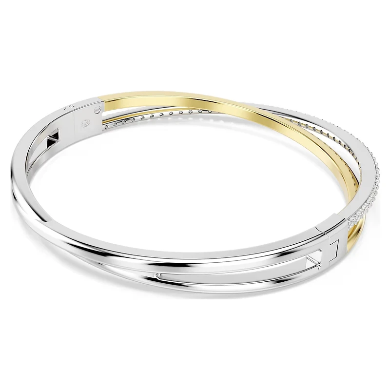 Swarovski - Hyperbola bangle Round cut, White, Mixed metal finish - 5689720