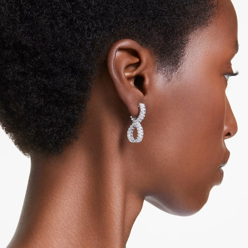 Swarovski - Hyperbola hoop earrings, Infinity, White, Rhodium plated - 5684047