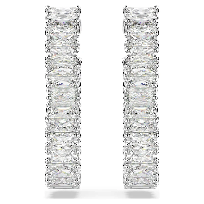 Swarovski - Hyperbola hoop earrings, Infinity, White, Rhodium plated - 5684047