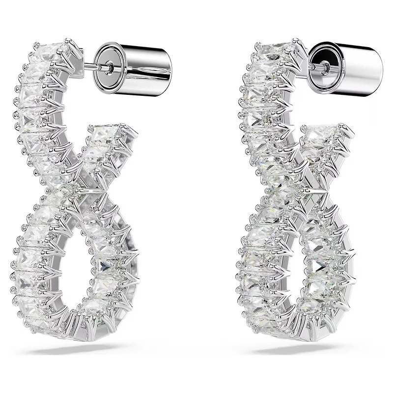 Swarovski - Hyperbola hoop earrings, Infinity, White, Rhodium plated - 5684047