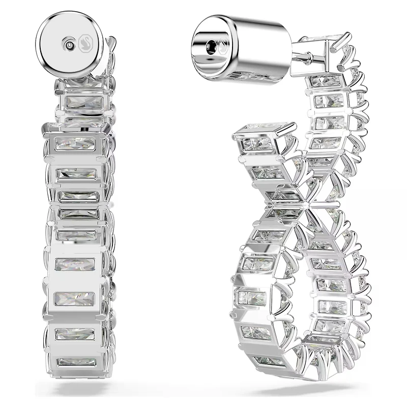 Swarovski - Hyperbola hoop earrings, Infinity, White, Rhodium plated - 5684047