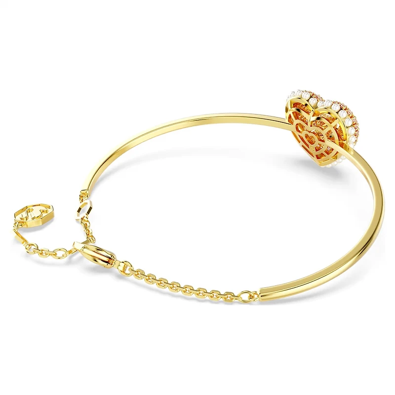 Swarovski - Hyperbola bangle, Heart, Pink, Gold-tone plated 5687258