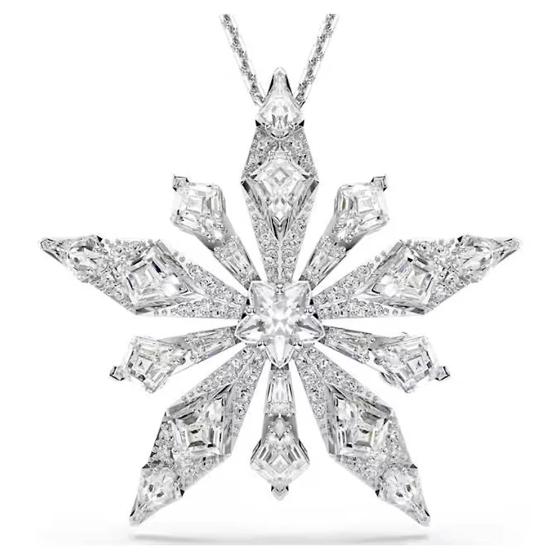Swarovski Idyllia pendant and brooch Star, White, Rhodium plated 5740116