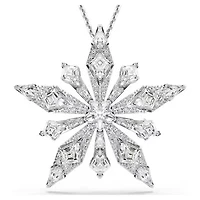 Swarovski Idyllia pendant and brooch Star, White, Rhodium plated 5740116