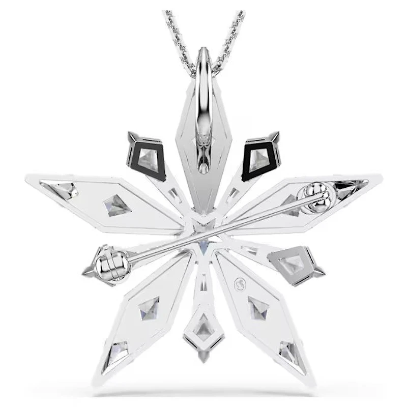 Swarovski Idyllia pendant and brooch Star, White, Rhodium plated 5740116