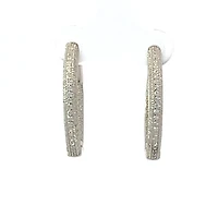 925 Sterling Silver Cubic Zirconia Oval Huggies