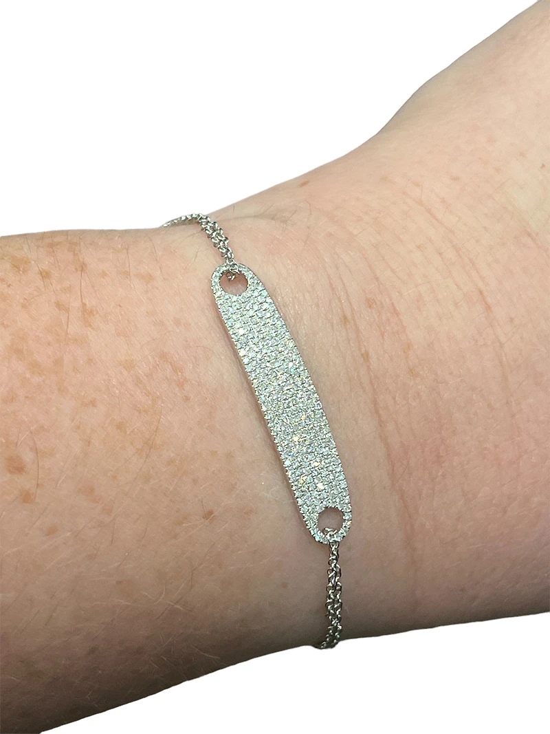 14K White Gold 0.52cttw Diamond Bracelet - 7"