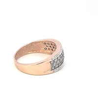 10K Rose Gold 0.65cttw Brown Diamond Ring with Black Rhodium Enhanced Top
