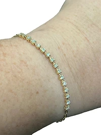14K Yellow Gold 0.41cttw Diamond Bracelet - 7"