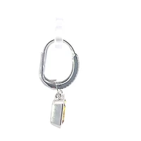 14K White Gold Citrine and Diamond Dangle Earring