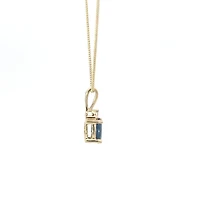 10K Yellow Gold Sapphire and Diamond Pendant - 18 inches