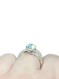 14K White & Yellow Gold 1.60cttw Lab Grown Round Brilliant Cut Diamond Ring