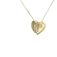 10K Yellow Gold 0.04cttw Diamond Heart Pendant, 18"