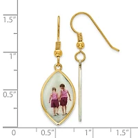 Sterling Silver/Gold-plated Elipse Picture Jewelry Earrings - MADE TO ORDER
